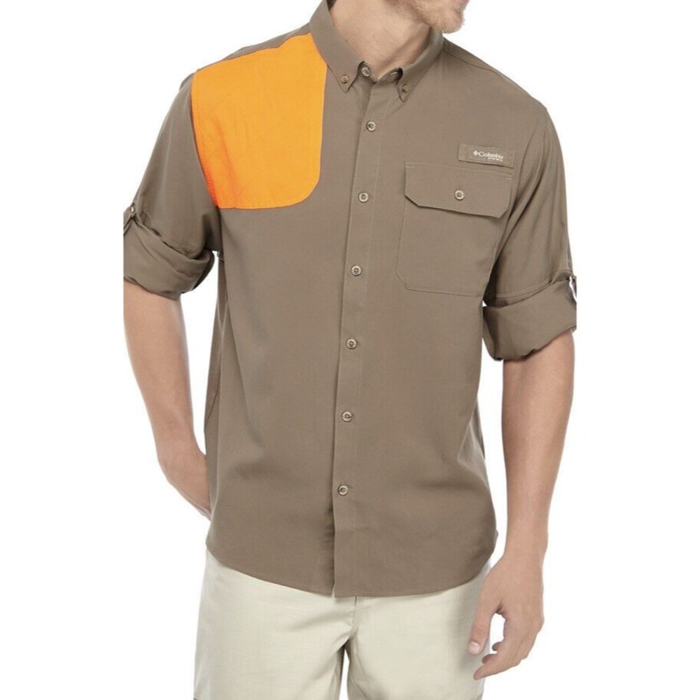 Columbia PHG Shooting Shirt Mens Shoulder Patch Hunting Long Sleeve  UPF 50 XXL